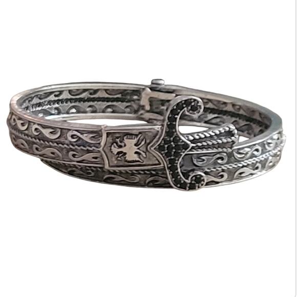 The Closet Fairy Jewelry - Viking sword silver cuff bracelet